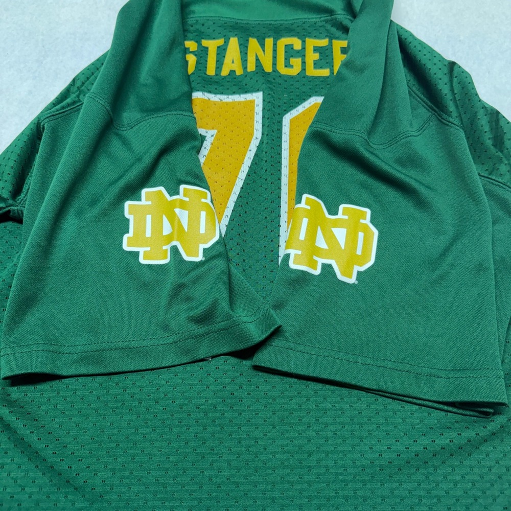 Adidas Notre Dame Fighting Irish Football Jersey Stanger 76 Y2K‎ Green Mens 2XL - Picture 7 of 12
